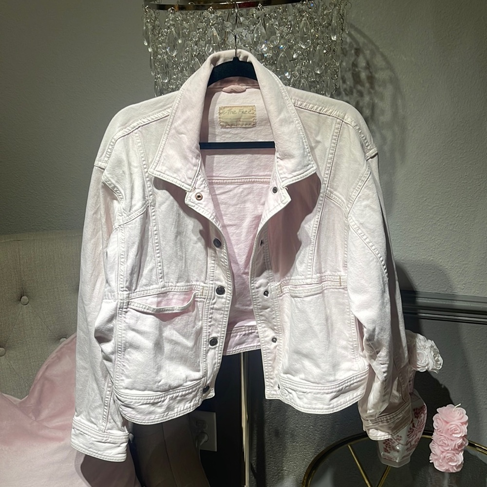 We the Free Baby Pink denim jacket